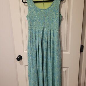 Maxi Dress Size Med Chadwicks Brand Womens Long Blue Green Dress